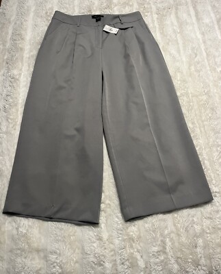 Ashley Stewart Pleated Dress Pants Womens 16 Grey Plus Size Wide Legs | eBay