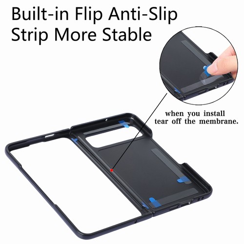 For Google Pixel Fold Card Holder Case Carbon Fiber Leather Stand Phone Cover - Picture 10 of 17