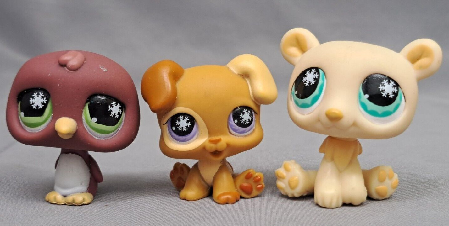 Littlest Pet Shop : Ours Polaire N°759 + Chiot N°760 + Pingouin N°761 – Calendrier Avent