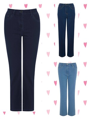 Ex Bonmarche Sara Straight Leg Super Stretchy Jeans 4 Farben Größen 22 24 26 28
