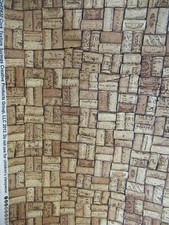 CORKS WINE CORKS STAMPED NAMES TAN BROWN PACKEDSPRINGS COTTON BLEND FABRIC 30X