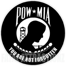 POW MIA Vinyl Sticker Decal USA patriotic hero war veteran missing in action