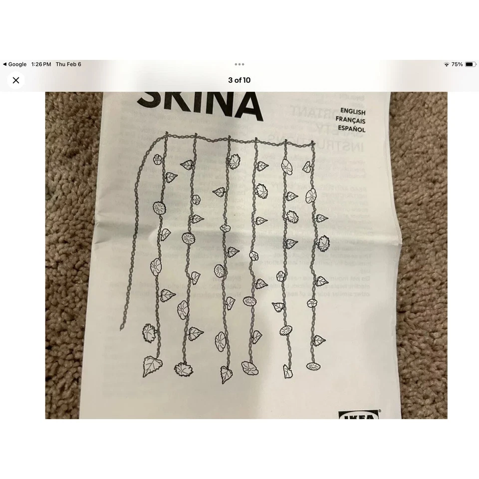 IKEA SKINA Diseño Ola Wihiborg Luces Flores Hojas Azul Rojo Verde Selva 2006 Foto 4 de 4