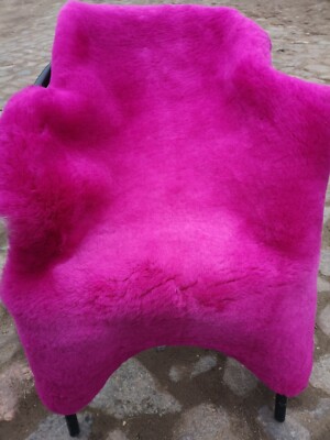 Genuine German Merino Sheepskin Sheepskin Fuchsia Pink Dense Wool New L - XXL