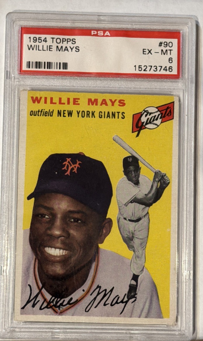 Willie Mays 1954 Topps Baseball New York Giants Card #90 PSA 6