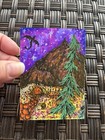 ACEO Original, Hobbit Home With A Dragon Flying At Night. Abstract Emberandpaint — photo 3