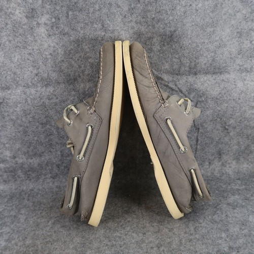 Sperry Herren 8 Top Sider Bootsschuhe Klassisch Leder Lifestyle Preppy 2 Augen Grau - Bild 9 von 14