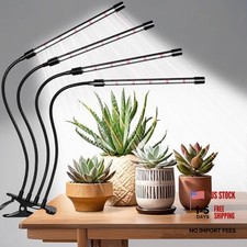 Black Clip Grow Lights for Indoor Plants, 168 Full Spectrum LEDs 4 Head 1 Pack
