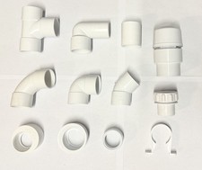 Solvent weld pipe fittings 40mm white glue fit plumbing waste parts  1 1/2"