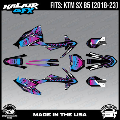 Graphics Kit for KTM 85SX SX85 (2018-2024) Rugged Series - Magenta Shift