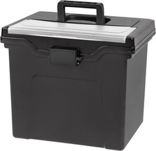 IRIS USA File Box with Lid File Organizer for Letter File W/ Organizer-Lid, Plas