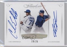 2016 Flawless Dual Signatures 14/25 Carl Edwards Jr Kyle Schwarber Auto 8p8