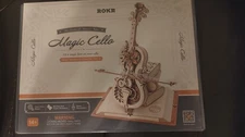 ROKR 3D Wooden Puzzle Magic Cello Mechanical Music Box Model Kit NEW SEALED