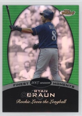 2008 Topps Finest Moments Green Refractor 16/199 Ryan Braun #FM-RB 14hk