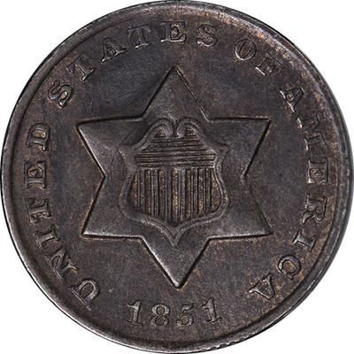1851-O Three (3) Cent Silver Choice AU/BU Nice Eye Appeal Strong Strike
