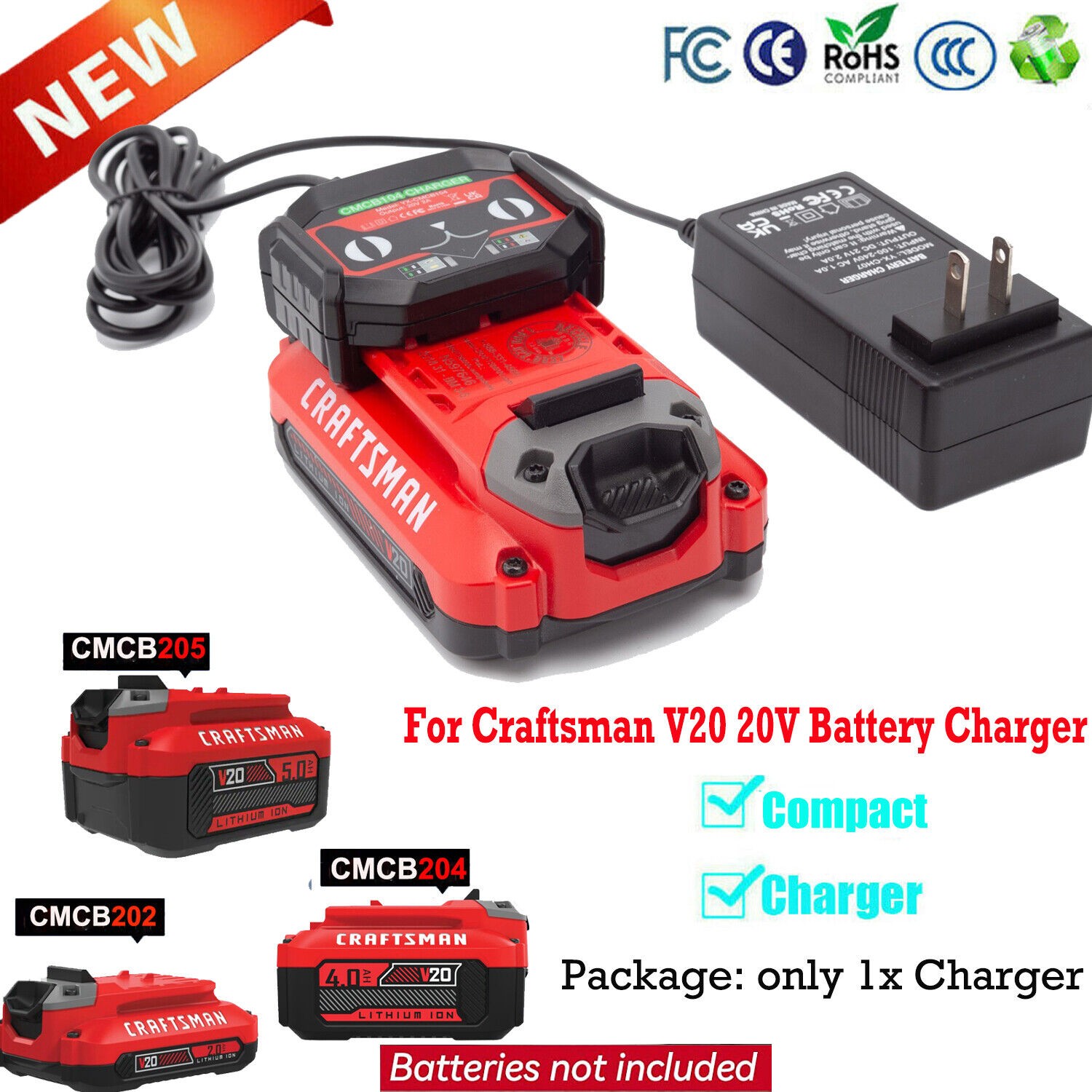 NEW Replacement Battery Charger For Craftsman V20 20V MAX Series Li-ion Battery