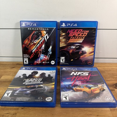 #ad Need For Speed BUNDLE Lot of 4 PS4 Hot Pursuit Heat Payback Ships Fast $49.90