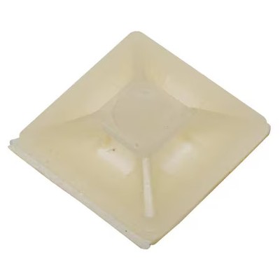 Cable Tie Mounting Pad, 4 Entries, Nylon 6/6, 0.14 In Slot Wd, 0.05 In Slot Ht,