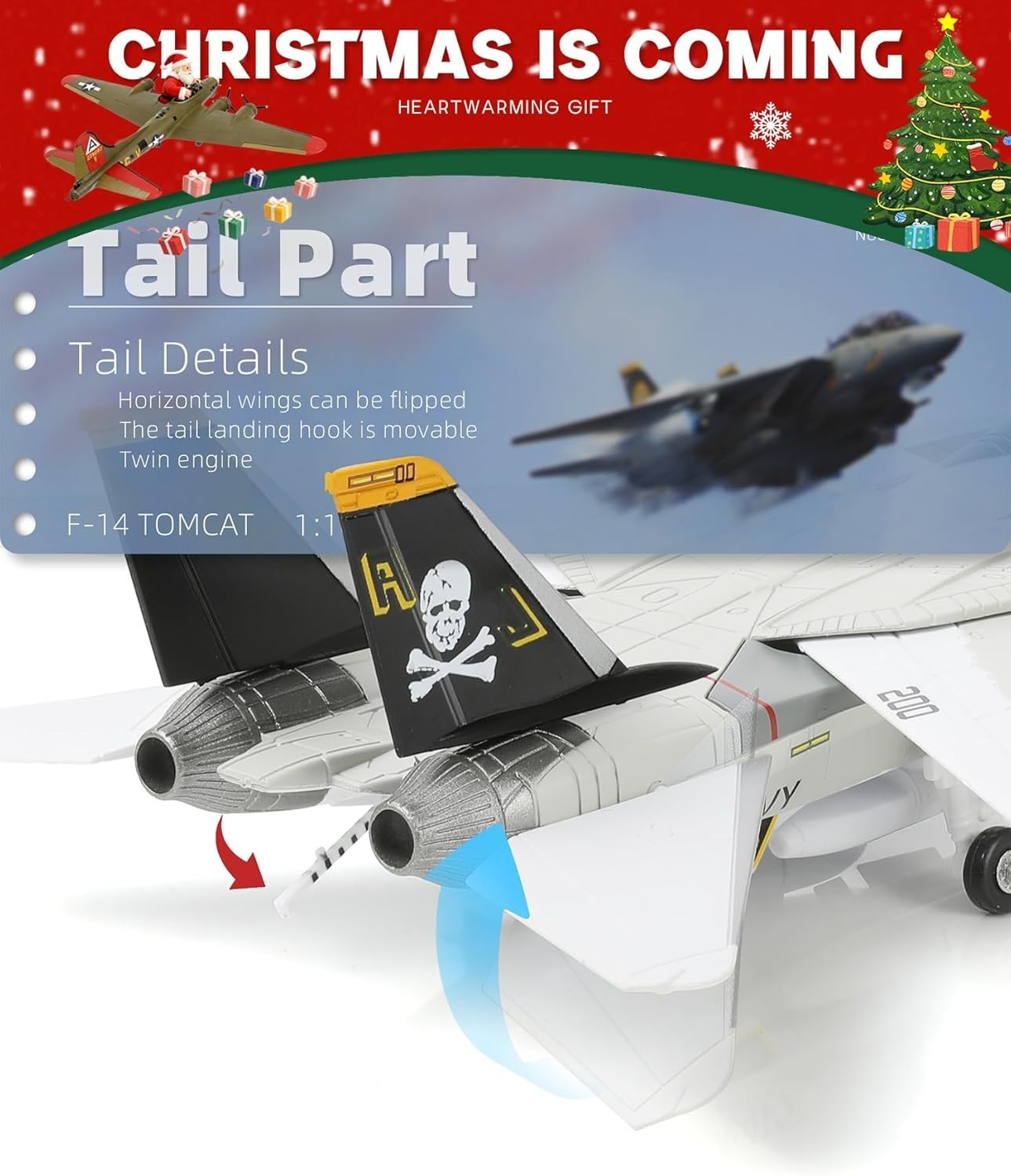 Tomcat 1/100 Metal Airplane Model Kits with Stand VF-84 Jolly Rogers DieCast All