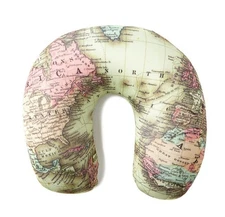 Cotton On Road Trip Travel Pillow and Eye Mask Map Design