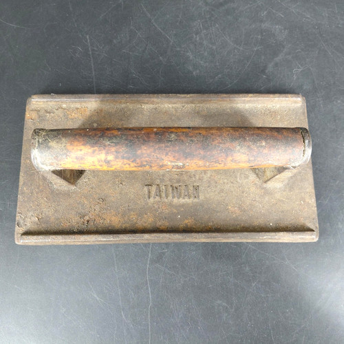 Vint Concrete Trowel Float Brown Metal Wood Handle SW-8 Masonry Distress Patina