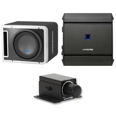 Alpine 10'' TYPE-S HALO Loaded Enclosure with 600W Mono Amp and Bass Knob
