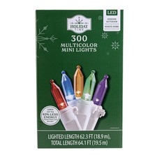 300-Count LED Mini Christmas String Lights, Multicolor, 62.3', by Holiday Time