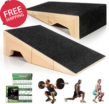 Squat Wedge Block, 2 Pcs Non-Slip Wooden Squat Wedge for Heel Elevation  Weight