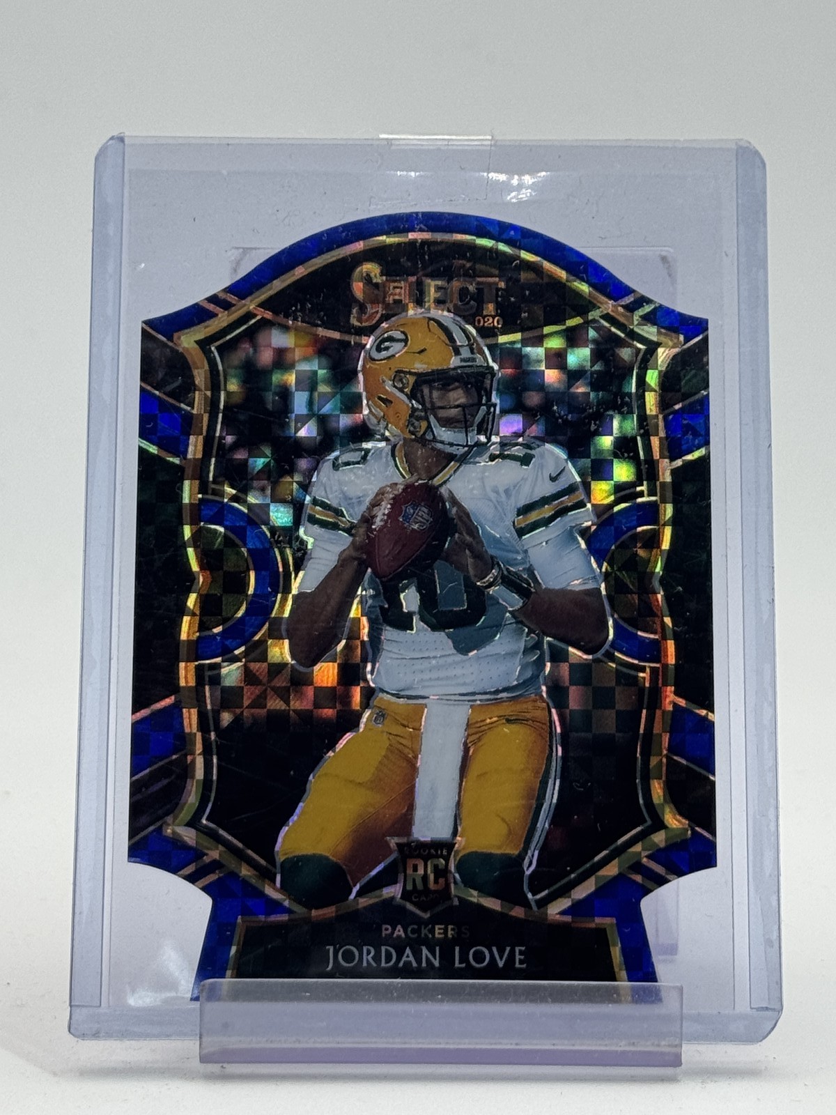 JORDAN LOVE 2020 PANINI SELECT CONCOURSE BLUE DIE-CUT PRIZM #47 Q6928