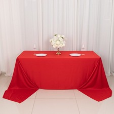 90" x 156" RED Scuba Polyester Rectangular TABLECLOTH Party Events Decorations