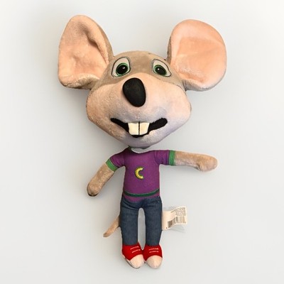 Chuck E. Cheese 12  Plush Mouse Doll Purple Shirt Red Shoes Stuffed Toy