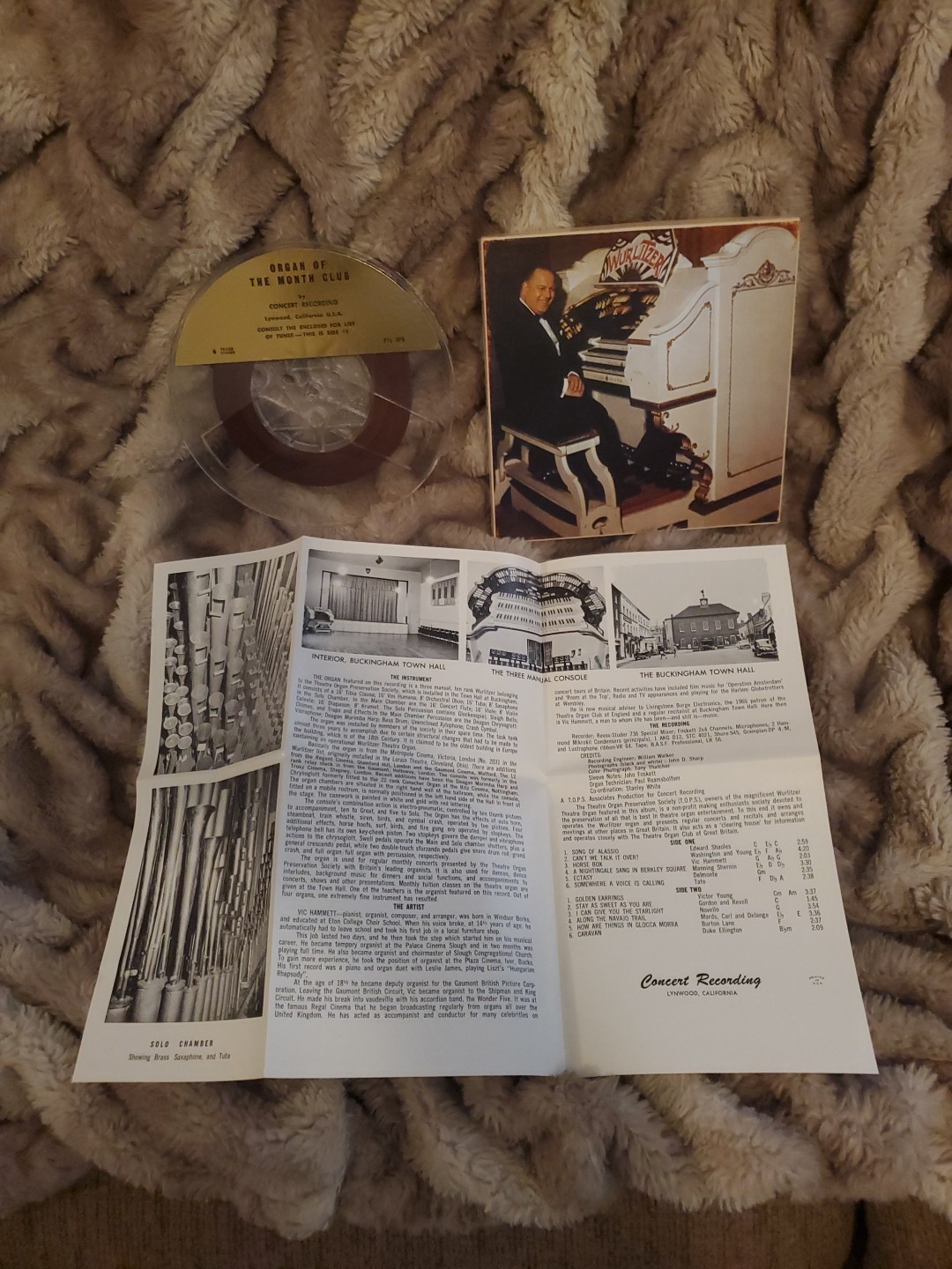 Vintage Organ Of The Month Club By Concert Recording 4 Track Stereo Reel To Reel