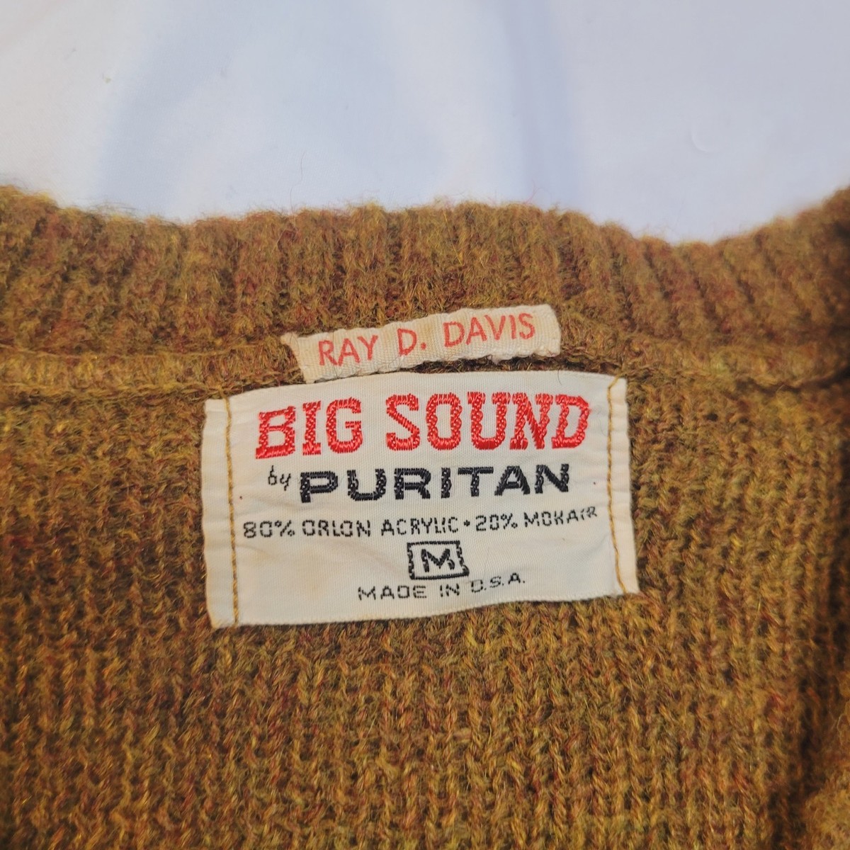 VTG 60s Big Sound Puritan Mohair Sweater Medium Sweater Made USA 