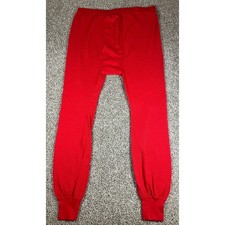 Vintage JE Morgan Red Waffle Knit Thermal Long Johns Mens XL Made in USA Bottoms