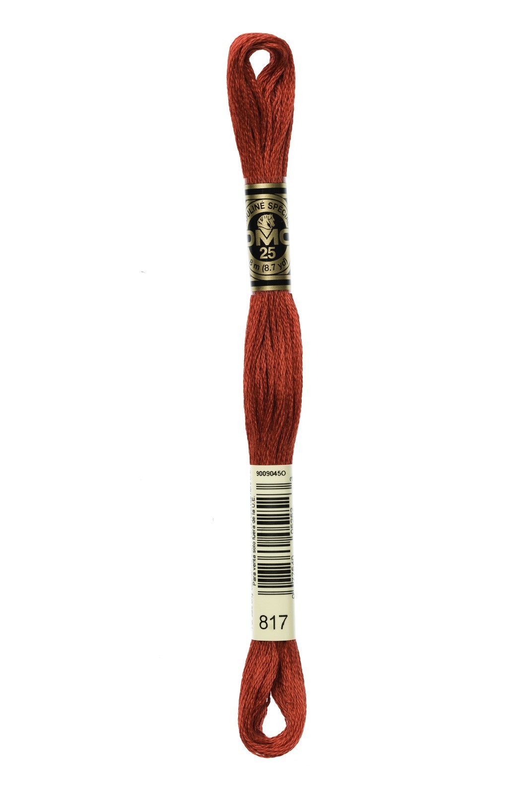 8 METER STRANDED COTTON CROSS STITCH THREAD DMC SHADE 817 VERY DARK CORAL RED
