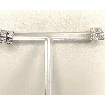 14K WEISSGOLD DIAMANT QUADRAT OHRSTECKER HIMMEL