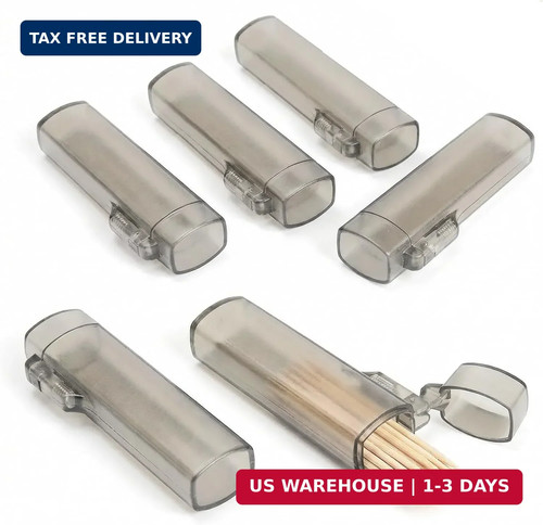6 Pcs Pocket Toothpick Holder Dispenser,Mini Travel Toothpick Holder for Purse,C
