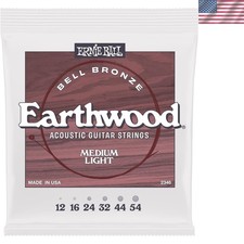 Medium Light Earthwood Bell Bronze Acoustic Guitar Strings 12-54