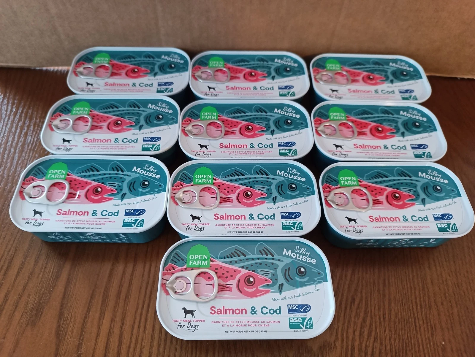 Open Farm, Canned Dog Food Topper, Silky Mousse, Salmon & Cod, 96% Fresh Fish