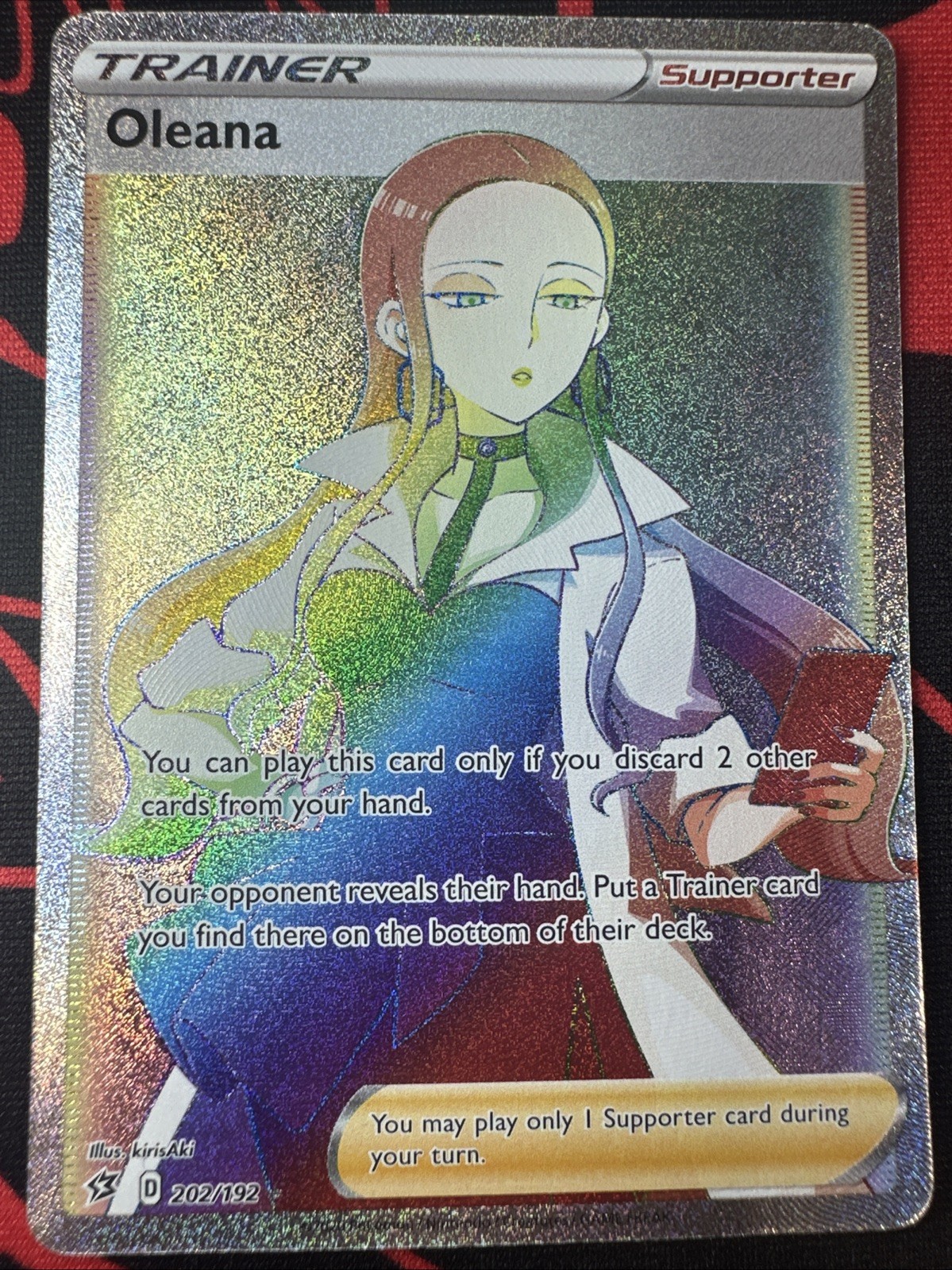 Oleana Rebel Clash 202/192 Rainbow Full Art Secret Rare Trainer Pokémon TCG NM