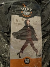 Hooded Black Velvet Cape Cloak Halloween Adult Costume Witch Vampire