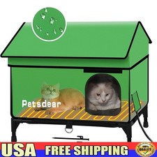 Heated Outdoor Cat House for Winter Large Weatherproof Insulated Outside Shelter