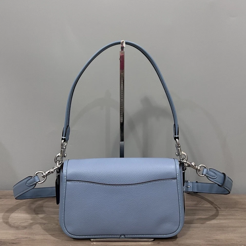 COACH CY683 Hadley Shoulder Bag In Refined Pebble & Smooth Leather Sv/Bluebell - Image 4 of 4