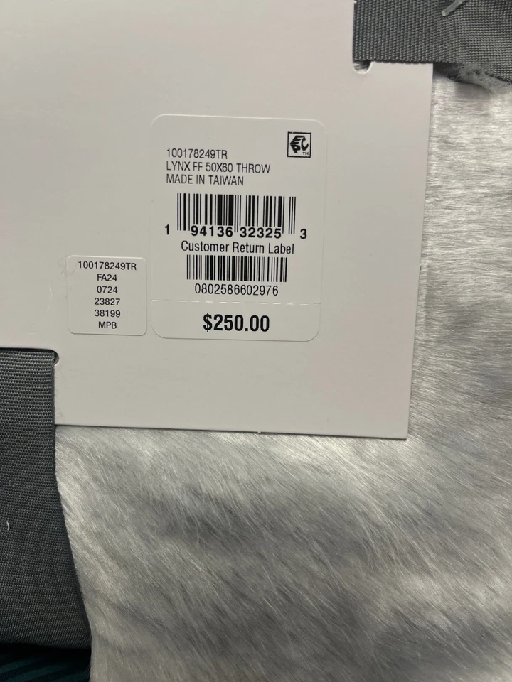 Tiro de piel sintética de lince Hotel Collection, color gris 50 pulgadas X 60 pulgadas Foto 4 de 4