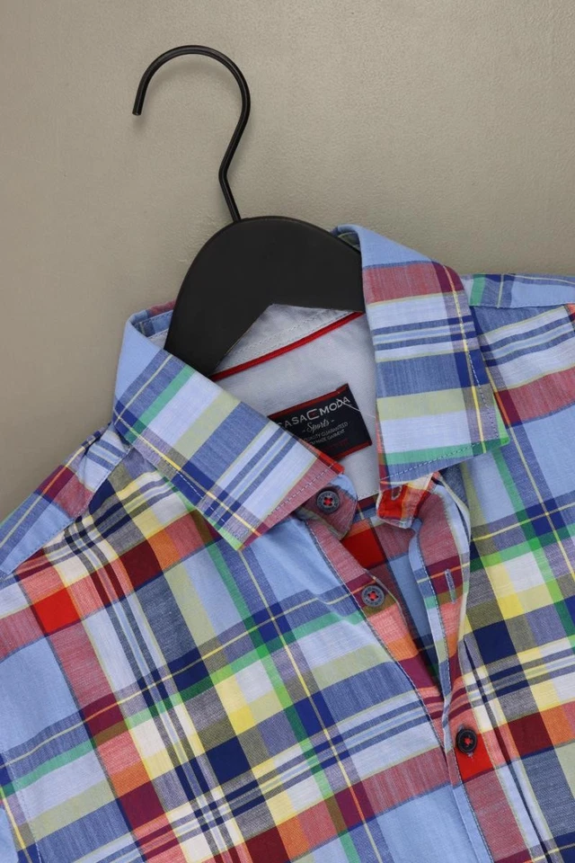 ⭐ Casa Moda camicetta per uomo taglia 52, L a quadri multicolore di cotone ⭐ - Immagine 3 di 4