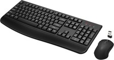 NIB Wireless Keyboard  Mouse Combo 2.4G Full-Sized Ergonomic C203 FREE SHIP 