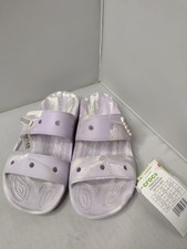 NWT Crocs Classic Iconic Marbled Slides Sandals 8 Purple Comfort Z