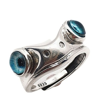 for Frog Ring Bohemian Vintage Style Artistic Design Retro Opening Resizable Uni