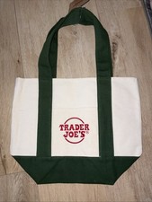 Trader Joe's Mini Canvas Tote Bag in Green NWT