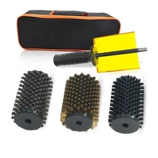 100mm Ski Roto Brush Kit Roto Brush Handle Axle with All 3 Brushes (Brass, 